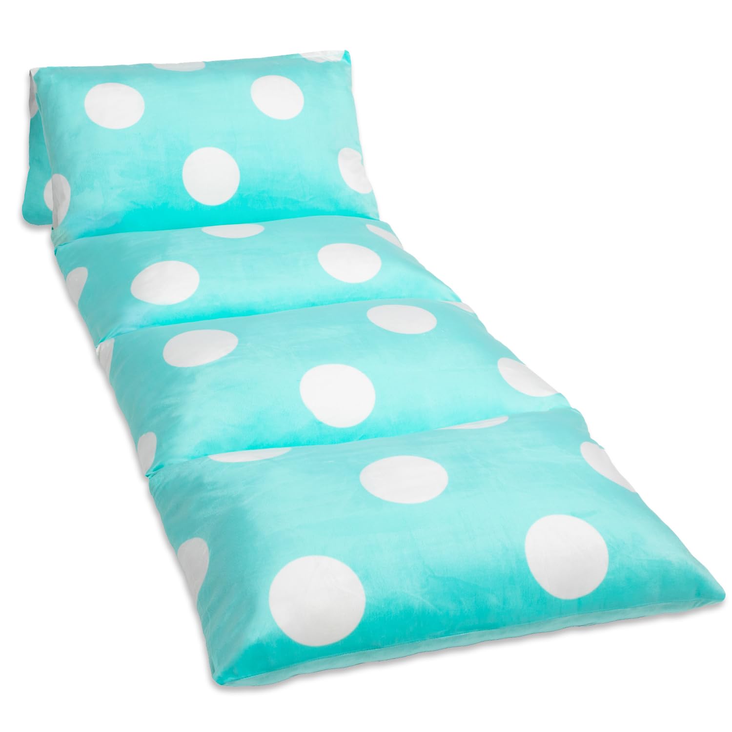 Butterfly Craze Floor Pillow Case, Mattress Bed Lounger Cover, Polka Aqua, Queen Size - Cozy Seating Solution for Kids & Adults,